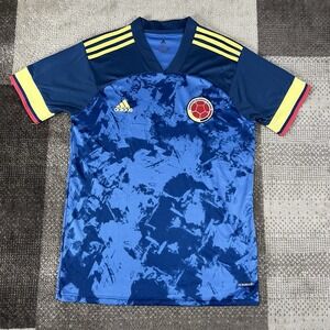 Adidas Columbia National Team Soccer Jersey Mens Large Blue Camo‎ Futbol 2020/21
